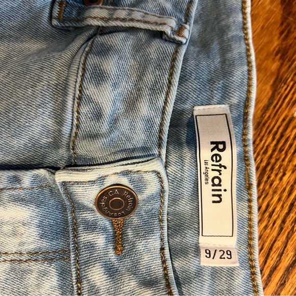 Re/Done Refrain Los Angeles Wide Leg Jeans 29 Light Wash High Rise Straight Leg - Picture 5 of 11